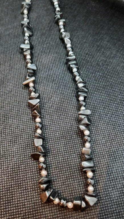 Haematite and Cultured Pearl Necklace 