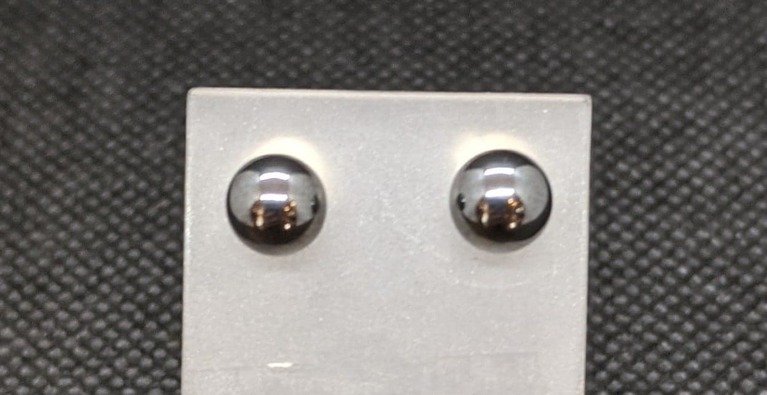 Silver Haematite Stud Earrings 