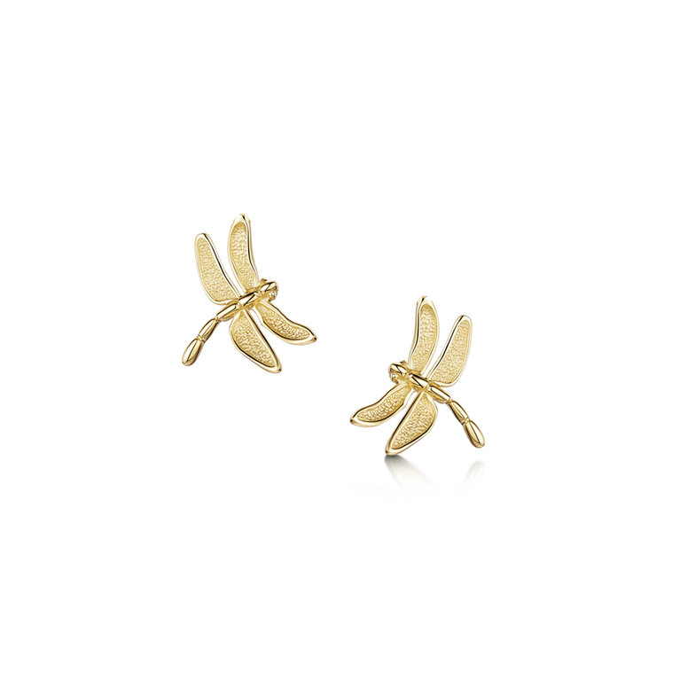 Sheila Fleet Dragonfly Gold Earrings E0240