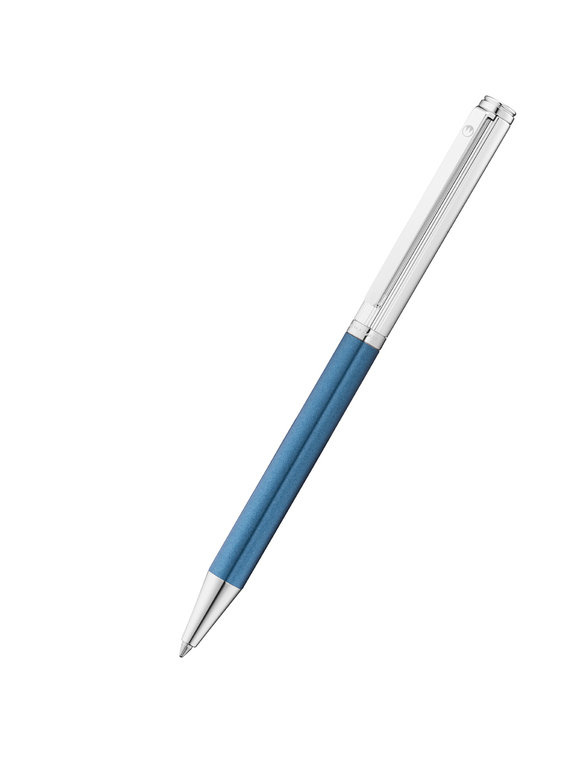 Waldmann Silver Brio Blue Ballpoint Pen
