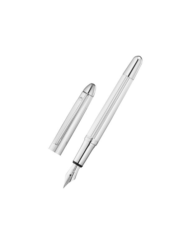 Waldmann Silver Pocket Pinstripe Fountain Pen (0082)