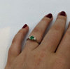 18ct White Gold Emerald & Diamond Trio Ring MS21 Thumbnail