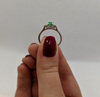 18ct White Gold Emerald & Diamond Trio Ring MS21 Thumbnail