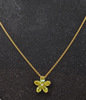 18ct Yellow Gold Peridot & Diamond Flower Pendant  Thumbnail
