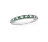 9ct White Gold Emerald & Diamond Half Eternity Ring Thumbnail